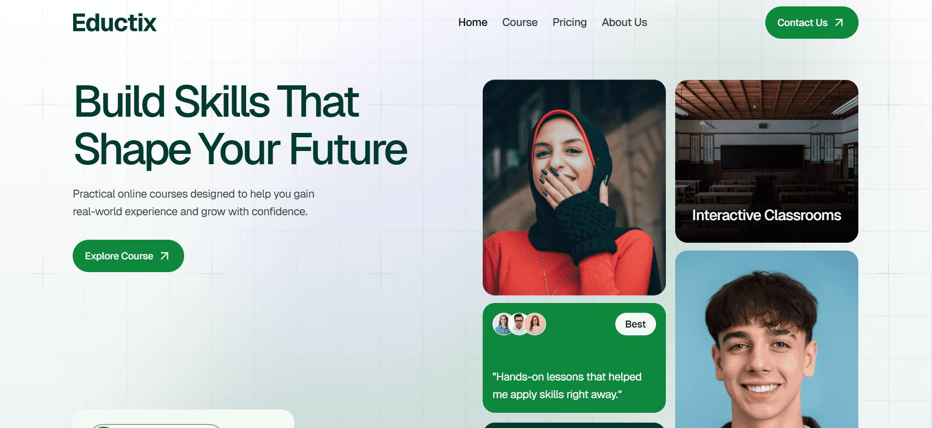 Web design concept for Education & Courses in the Professional industry