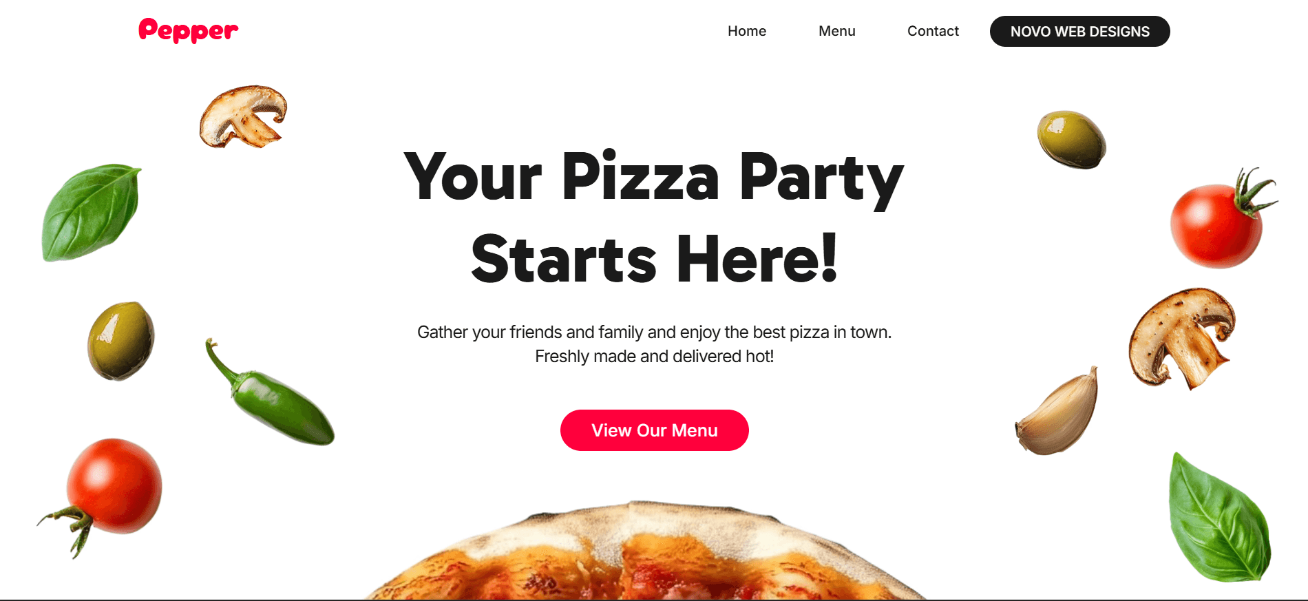 Web design concept for Modern Restaurant & Bar in the Food & Bev industry