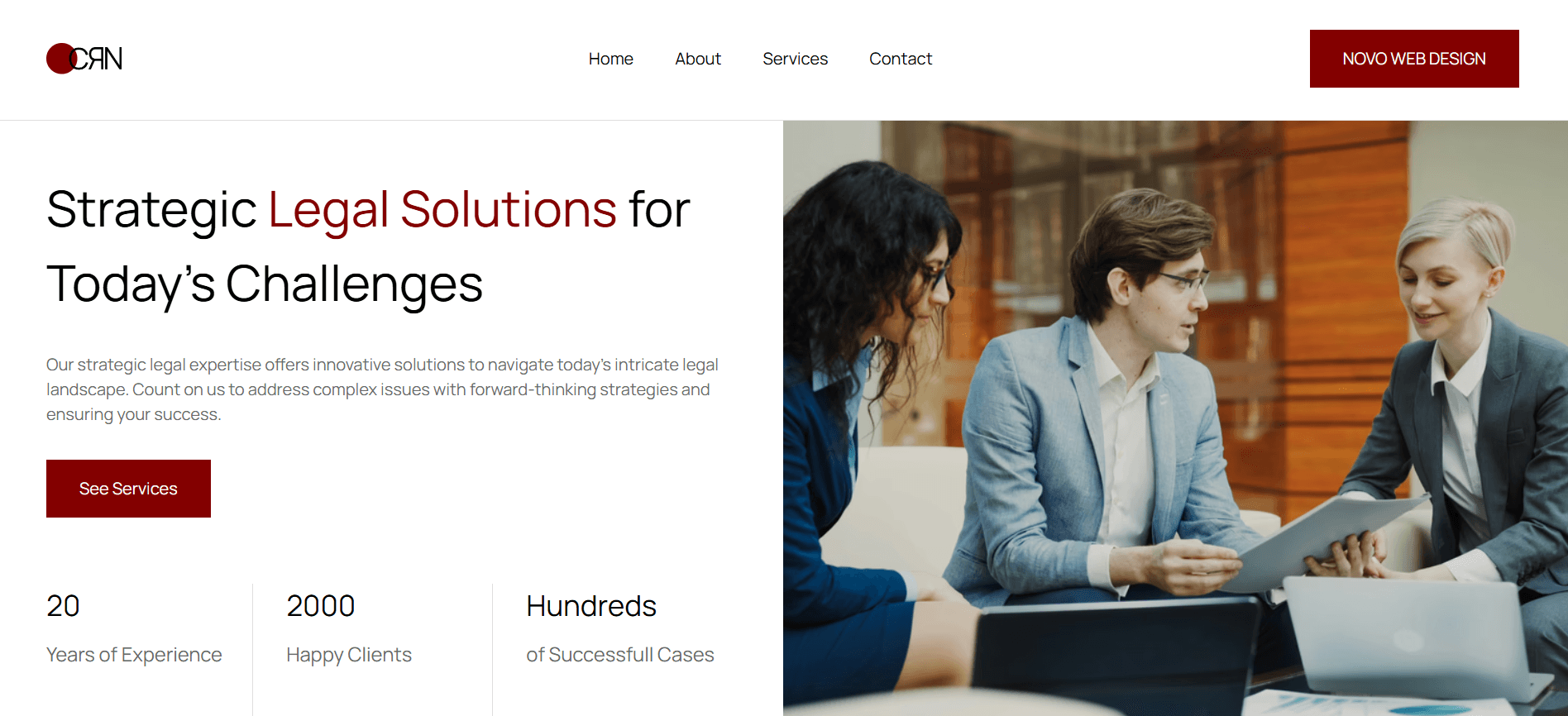 Web design concept for Legal & Law Practice in the Professional industry